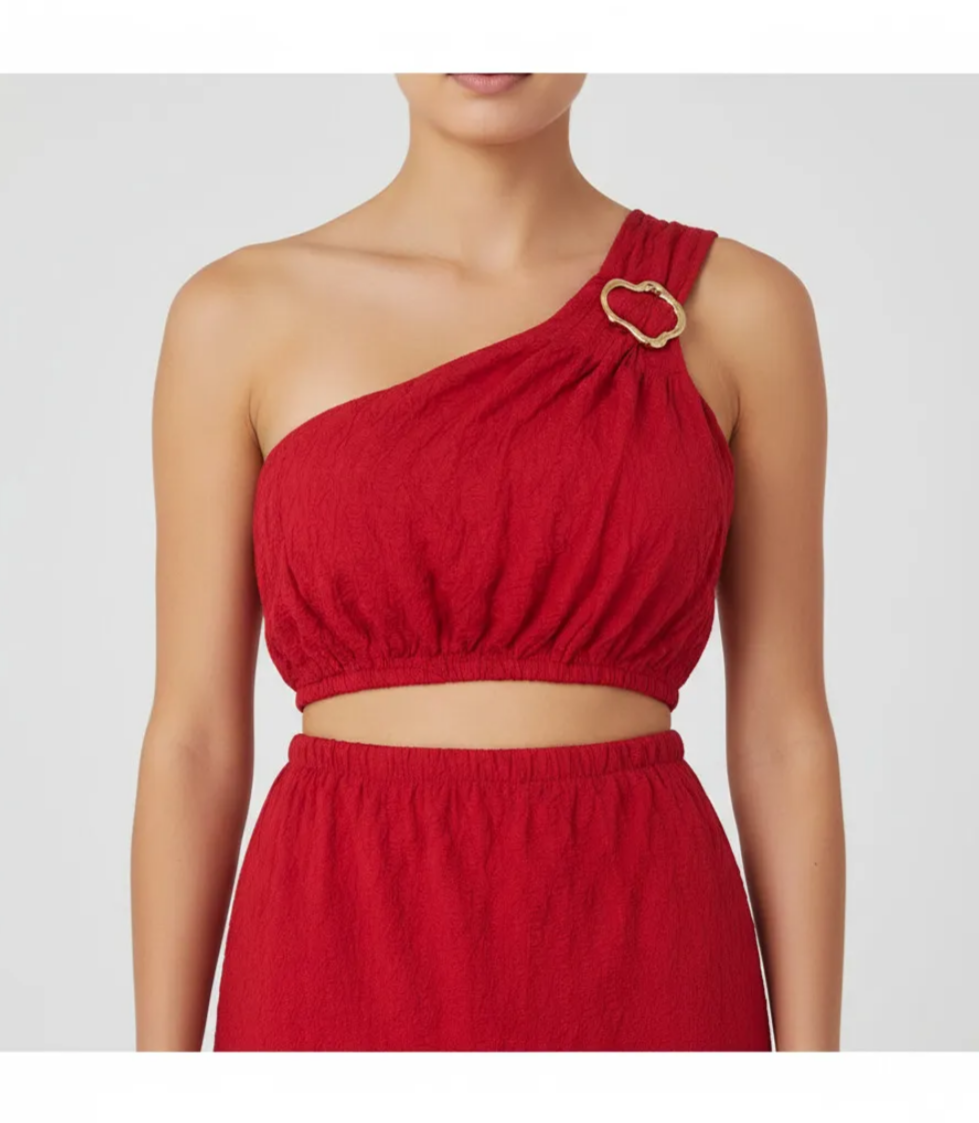 Conjunto Saião + Cropped Elegante Com Bojo
